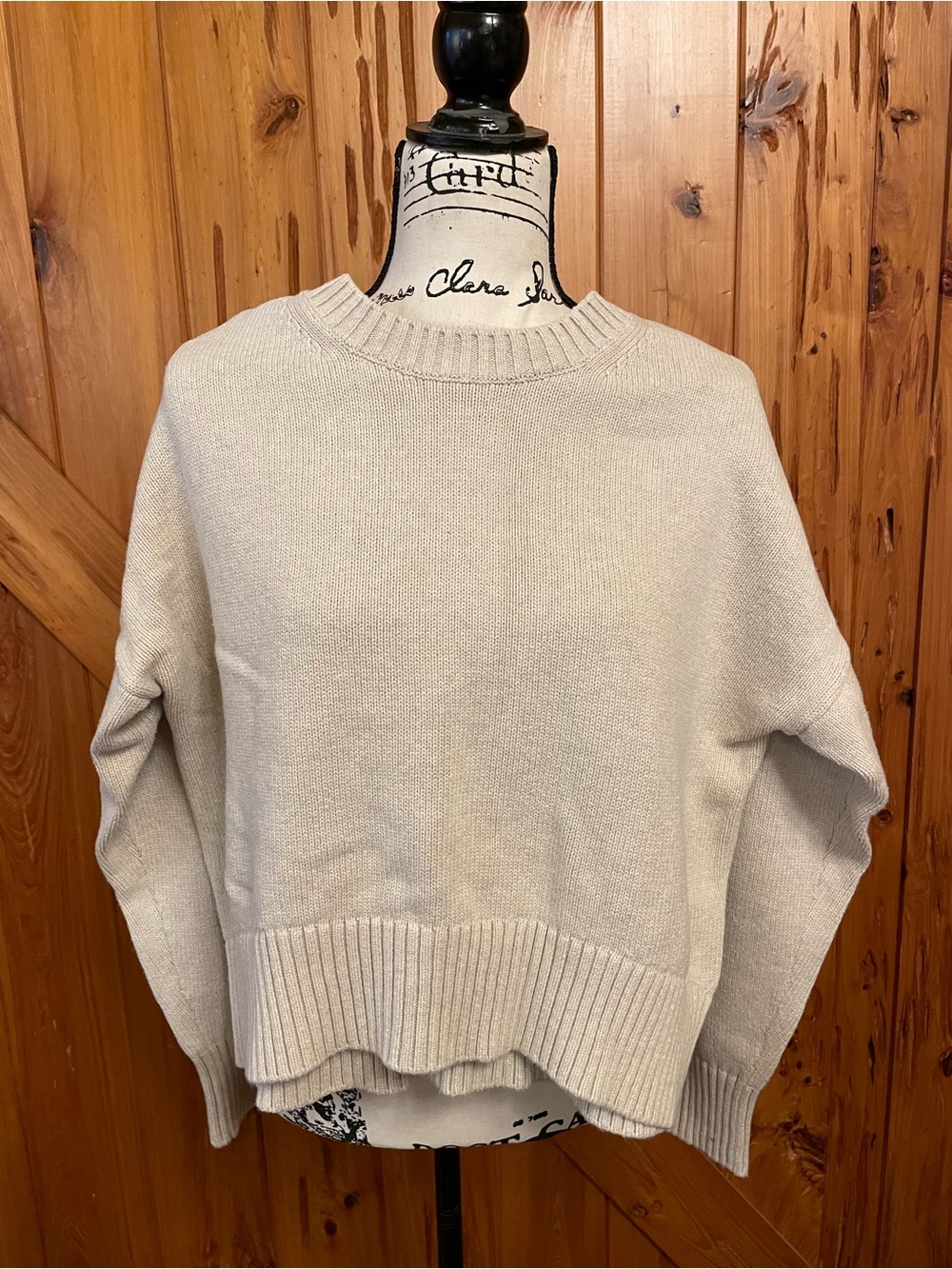 Cotton quince Crewneck Cream Sweater cropped